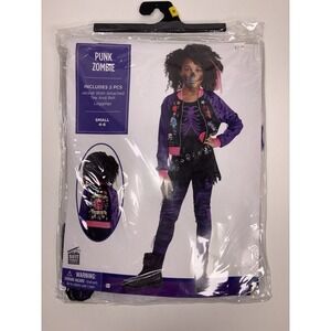 Amscan Punk Zombie Girl Purple Retro Pop Star Halloween Costume Kids Small 4-6